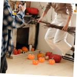 2 Sätze Künstlicher Kürbis Halloween-kürbis-Requisite Tischdekoration Kürbis-Fotografie-stütze Simulations-kürbis-Requisite Kleiner Halloween-kürbis Plastik Yellow 10 Stüc