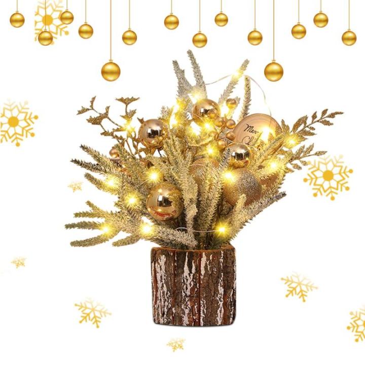 Kleiner Weihnachtsbaum mit Beleuchtung, 30cm Mini Weihnachtsbaum Weihnachtsdeko Beleuchtet Künstlicher Weihnachtsbaum LED Weihnachtsbeleuchtung Klein Tannenbaum für Weihnachten D