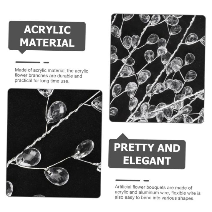 1 Satz Perlenblumen Brauthaarrebe Künstlicher Hochzeitsstrauß Perlen-Kits Hochzeitssachen Künstliche Blüten Hochzeitsdeko Kristallknospenzweige Hochzeitszubehör Acryl Weiß 10