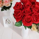 Realistische künstliche Rosensträuße für Küche, Garten, Hochzeit, Tafelaufsatz, Dekoration, 12 Stück