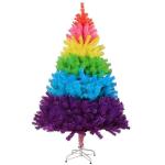 2600 PVC-Zweigspitzen, voller Tannenbaum, Weihnachtsdekoration für Veranda, Garten, Hof, bunter Weihnachtsbaum mit Ständer, 3 m großer künstlicher Regenbogen-Weihnachtsbaum (Re
