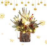 Kleiner Weihnachtsbaum mit Beleuchtung, 30cm Mini Weihnachtsbaum Weihnachtsdeko Beleuchtet Künstlicher Weihnachtsbaum LED Weihnachtsbeleuchtung Klein Tannenbaum für Weihnachten D