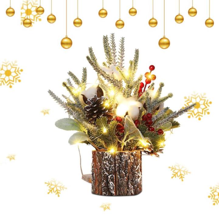 Kleiner Weihnachtsbaum mit Beleuchtung, 30cm Mini Weihnachtsbaum Weihnachtsdeko Beleuchtet Künstlicher Weihnachtsbaum LED Weihnachtsbeleuchtung Klein Tannenbaum für Weihnachten D