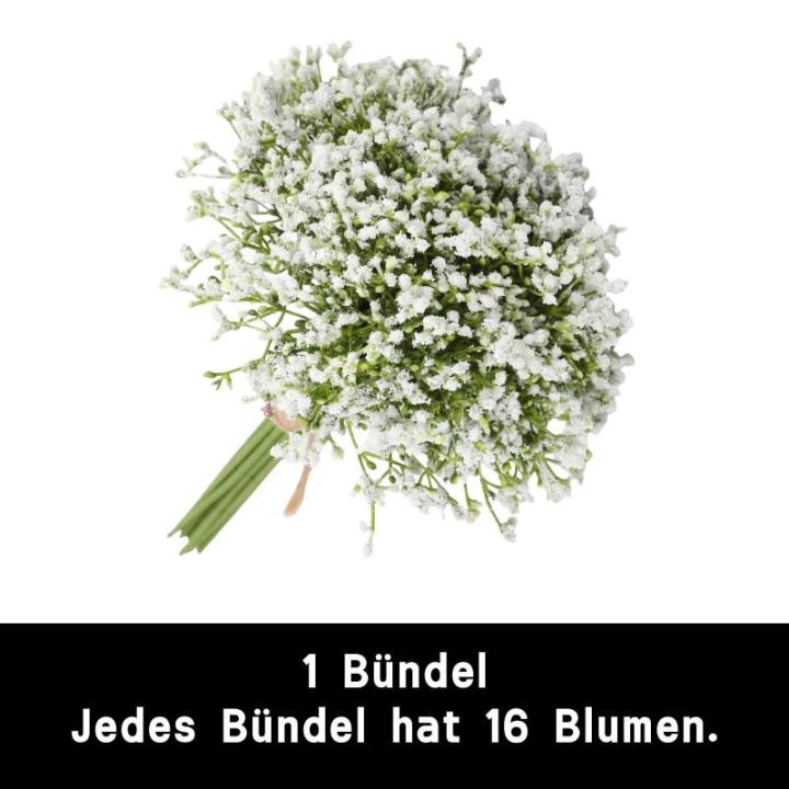 als echt 16 stuks Gypsophila  kunsttak boeketten voor bruiloft party home decoratie 1401