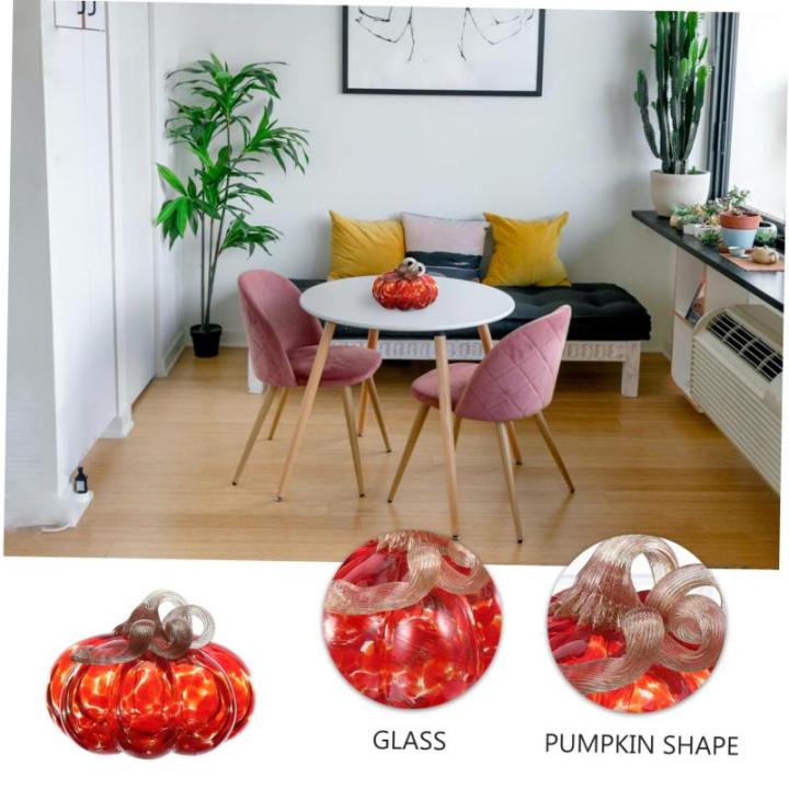 Glazen Decor 3 Stuks Glazen Pompoen Ornament Microgroen Bureau Decoratie Miniaturen Geblazen Pompoen Sculptuur Van Glas Thanksgiving Bureau Halloween