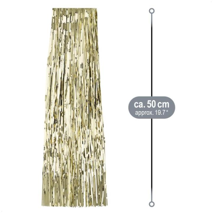 10x klatergoud - goudkleurige klatergoudslinger voor Kerstmis - kerstboomversiering voor de kerstboom - klatergoudgordijn met gladde draden (goudkleurig - 10 stuks)