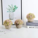 Plastic kunstmatige potplanten Baby's Tear decoratieve bloem voor thuis/kantoor decoratie roze, 3 stuks