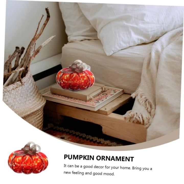 Glazen Decor 3 Stuks Glazen Pompoen Ornament Microgroen Bureau Decoratie Miniaturen Geblazen Pompoen Sculptuur Van Glas Thanksgiving Bureau Halloween