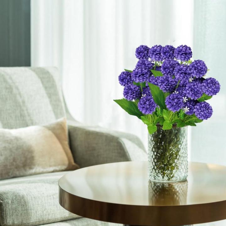 Fake Flowers 36 Stück Künstliche Hortensienblüten Real Touch Künstlich Blumen wie Echte Hortensien für Hochzeit Zuhause Hotel Party Blumenarrangement 0505
