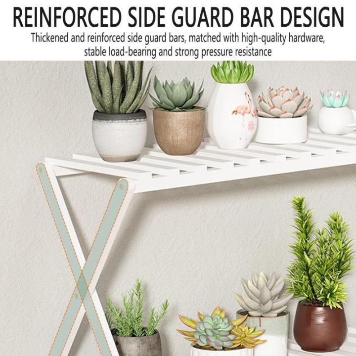 Blumenständer Mit 2 Ebenen, Blumentopfständer, Pflanzenleiter Für Draußen, Mehrstufiger Pflanzenständer Für Zuhause, Terrasse, Rasen, Garten, Balkon (D,47x25x70cm)