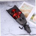 1 Stück 3 Geschenkrosen Künstliche Rosen Romantische Rosen Hochzeitsdekoration Romantische Krippendekoration Hochzeitsblumen Kunstfolie Roségoldfolie Rosenstrauß Rot