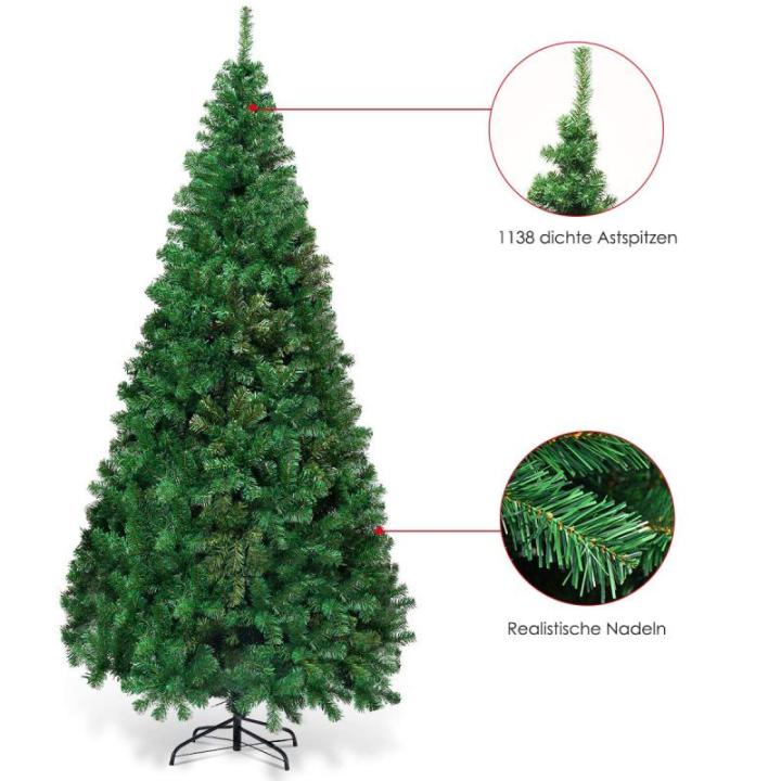 Kunstkerstboom, dennenboom met metalen standaard, pvc-naalden, kunstboom voor Kerstmis, ideaal voor thuis, kantoor, winkels en hotels, groen