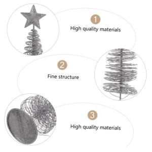 1stk Leuchtender Weihnachtsbaum Mikrolandschaft Krippendekor Led-Mini-Weihnachtsbaum Weihnachtsbaum-Desktop-Ornament Künstlicher Mini-Weihnachtsbaum Schmiedeeisen Silver