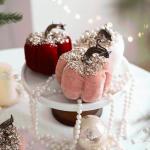 9 cm Kürbis-Dekorationsartikel, tolle Wahl für Urlaubsdekorationen in verschiedenen Umgebungen wie Häuser oder Clubs und Veranstaltungsräume während der Weihnachtszeit (rosa)