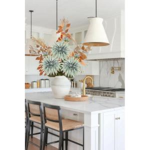 3 stuks blauwe kunstmatige dahlia's, 75 cm kunstzijden bloemen met lange steel voor bloemarrangementen, faux dahlia's bloemen voor doe-het-zelf bruiloft party middenstuk huis kanto