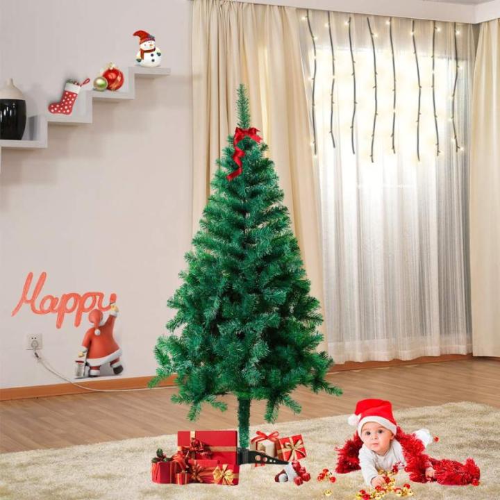 Pvc-kunstkerstboom, 120 cm, 180 takken, natuurgetrouw, kerstdecoratie, kerst, snel op te zetten, klapsysteem, moeilijk ontvlambaar en standaard, groen
