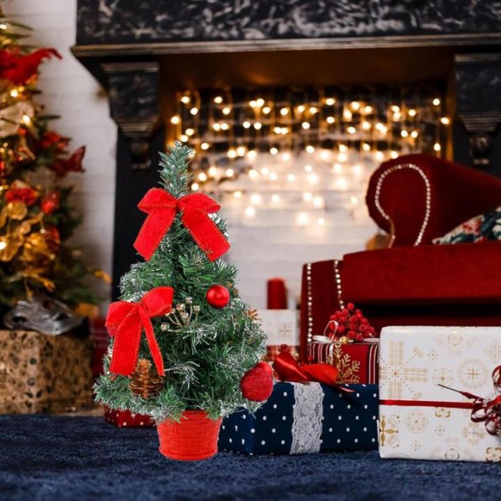 Weihnachtsbaum Geschmückt Weihnachtsbaum Klein Geschmückt Weihnachtsdeko Mini Geschmückter Weihnachtsbaum Künstlich Kleiner Weihnachtsbaum Tisch Tannenbaum für Weihnachten Dek