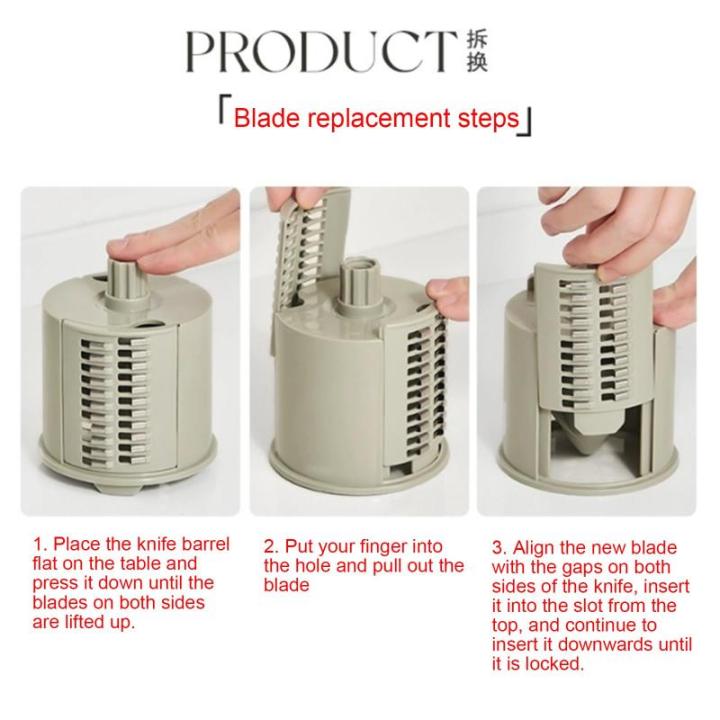 Rotary Cheese Grater Shredder - Kitchen Manual Speed Slicer mit Griff Starke Saugbasis für Kartoffel, Karotte, Gemüse, Nüsse, Zucchini,C