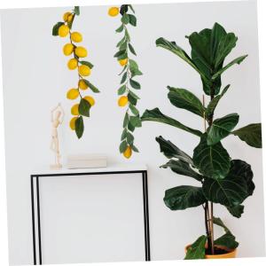 8 STK Simulation Zitronenrattan grüne Girlandenhochzeit Herbstdeko für zu Hause kunstplflanze Artificial Plant Dekor Eukalyptusgirlande Zitronengirlande Sommerdeko Plastik Yellow