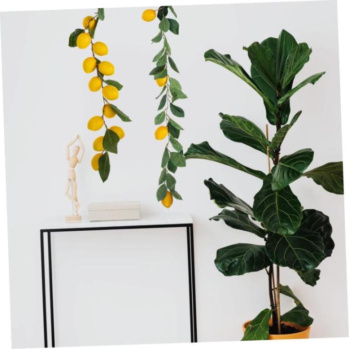 8 STK Simulation Zitronenrattan grüne Girlandenhochzeit Herbstdeko für zu Hause kunstplflanze Artificial Plant Dekor Eukalyptusgirlande Zitronengirlande Sommerdeko Plastik Yellow