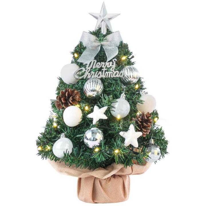 Mini kerstboom kleine kerstboom met verlichting LED tafel kerstboom klein kunstmatig versierd voor Kerstmis decoratie 60 cm