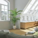 Künstliche Areca Palme 160 cm Fake Palm Tree 17 Stämme Faux Tree für Indoor Outdoor Modern Decor Feaux Dypsis Lutescens Pflanzen im Topf für Home Office (1 Stück)