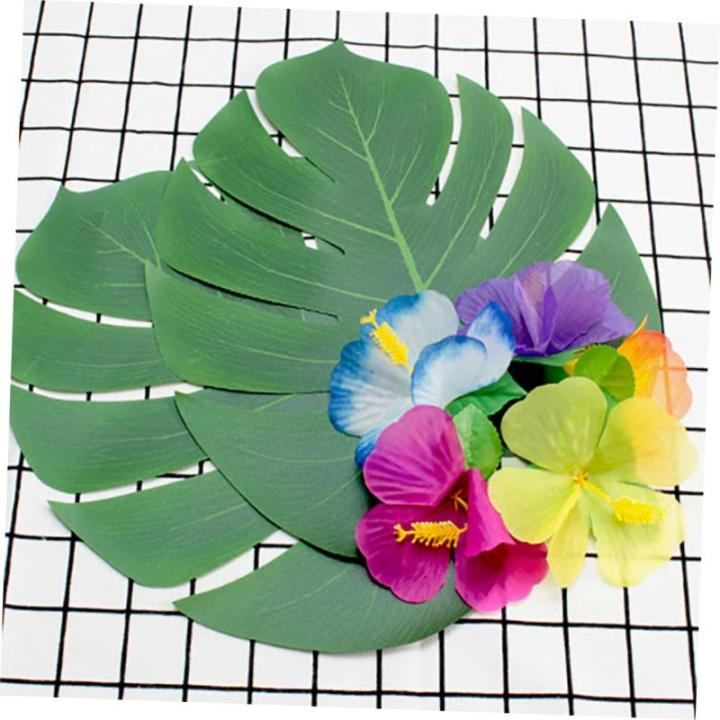 1 Satz Simulation Hibiskus Künstliche Hawaiianische Tropisches Blumendekor Abs Hochzeitsdeko Künstliche Blüten Hawaii-blumendekor Künstliche Blumenarrangements Stoff 72st