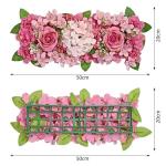 Künstliche Blumenwand Panel 50x20cm Blume Wand Künstliche Blumen Panel Matte for Büro Hochzeit Wand Dekoration 3D Blumen Hintergrund Party Liefert(Deep pink)