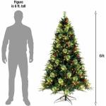 Künstlicher Weihnachtsbaum, Tannenbaum mit Metallständer, künstlicher Weihnachtsbaum für Zuhause, Büro, Innen- und Außenbereich, einfache Montage, 1,8 m