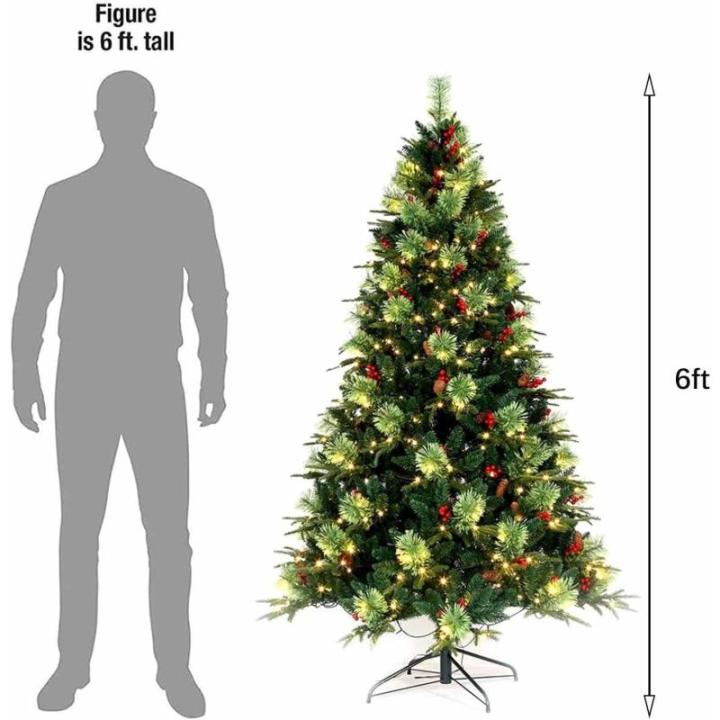 Künstlicher Weihnachtsbaum, Tannenbaum mit Metallständer, künstlicher Weihnachtsbaum für Zuhause, Büro, Innen- und Außenbereich, einfache Montage, 1,8 m