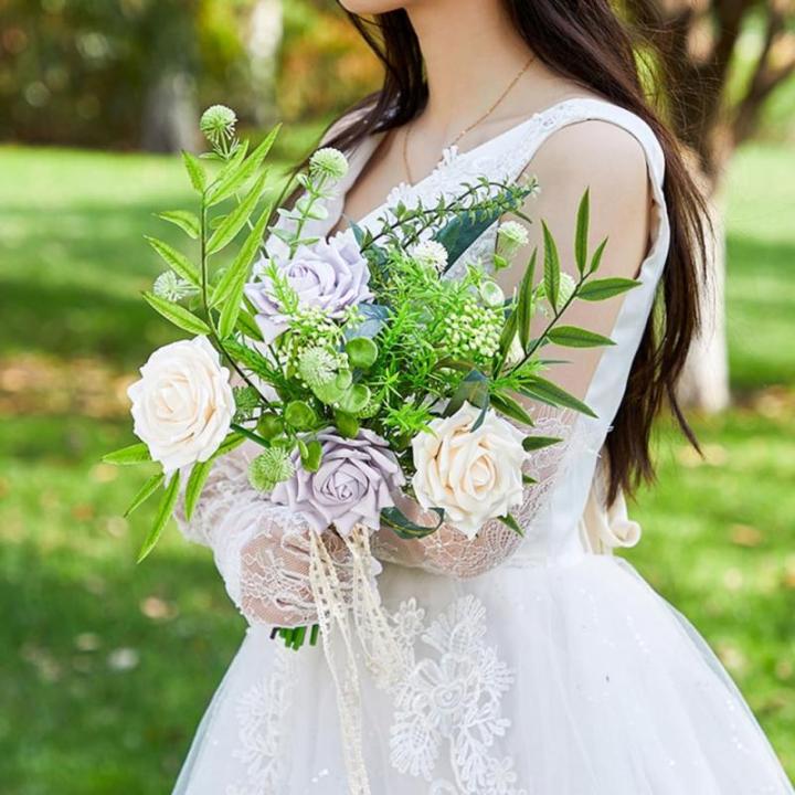 Hochzeitssträuße für die Braut, Brautjungfer, Handsträuße, künstliche Blumen zum Werfen, Zeremonie, Jahrestag, Brautparty-Dekorationen