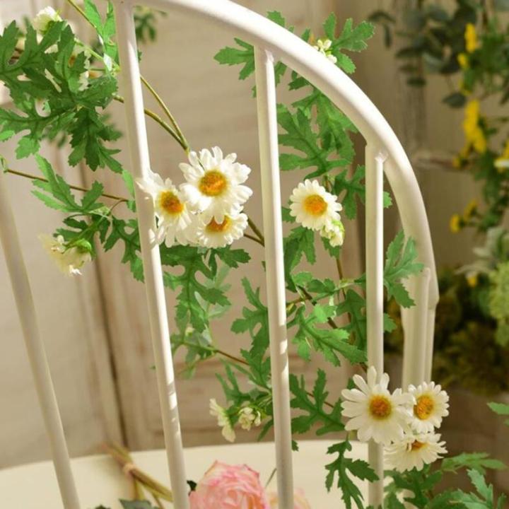 Simuliertes Gänseblümchen-Rattan, Dekoriert Mit Rattanblumen Aus Heizungsrohren, Wandpflanzen Zur Beschattung, Länge 170 cm(Roze)