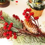 Kunstrode bessen voor kerstboom, decoratie, hulstbessen, takken, decoraties voor Kerstmis, thuis, hulstbessen voor handwerk, winter, vakantie, bruiloft, decoratie, 20 stuks