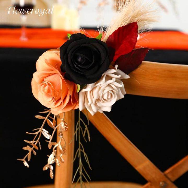 Halloween kunstbloemen, zwarte bloemen, zijden bloemen, kunstrozen met stelen voor bruiloft, bruidsboeketten, tafeldecoratie, babyshower, bloemstuk, woondecoraties