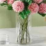 Kunstblumen Künstliche Hortensien in Einer Glasvase – lebensechtes Blumenarrangement aus Seide für die Elegante Innendekoration im Wohnzimmer für jeden Anlass