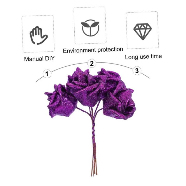 50 Stück Rosenkopf Artificial sztuczne kwiaty Simulationsblume Blumen künstlich künstliche Blumen heimische Blumen schmücken Blumendekoration für zu Hause Sport Violett