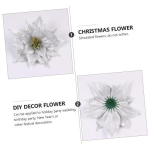 7st Künstliche Blumen Weihnachtskranz Dekoration Künstlicher Glitzer-weihnachtsstern Glitzernde Weihnachtssterne Künstliche Weihnachtssternblume Urlaub Weihnachtsstern Kranz Spo