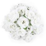 Kunstbloemkoppen, 50 stuks, kunstbloemen, rozen, voor bruiloft, feest, decoratie, doe-het-zelf (diameter 4 cm, wit)