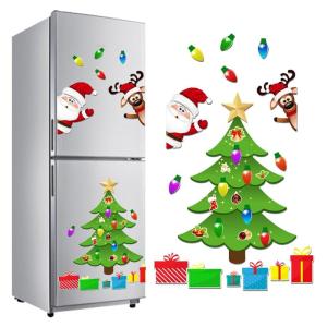 Magnetischer Weihnachtsbaum als Kühlschrankdekoration, weihnachtlicher Magnetaufkleber, Weihnachtsmagnete für Kühlschrank, für Metalltür von Kühlschrank und Garage (02#)