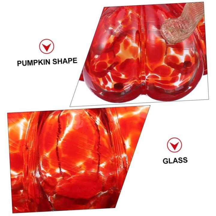 Glazen Decor 2 stuks Glazen Pompoen Ornament Pompoen Herfst Glas Pompoen Mondgeblazen Glazen Pompoen Miniatuur Decoratie Eettafel Decoratie Bureau Decoratie Pompoen Decor