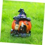 2 STK 115000 Kürbis- -dekor Spukhaus Nachtlichter Desktop-kürbisdekorationen Led-kürbislampen Kürbis-Ornamente Gartenkürbisstatue Mini Led-dekor Schreibtisch Lieferungen Harz
