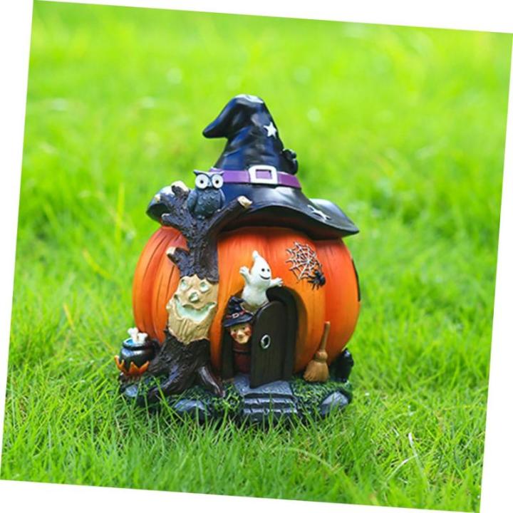 2 STK 115000 Kürbis- -dekor Spukhaus Nachtlichter Desktop-kürbisdekorationen Led-kürbislampen Kürbis-Ornamente Gartenkürbisstatue Mini Led-dekor Schreibtisch Lieferungen Harz