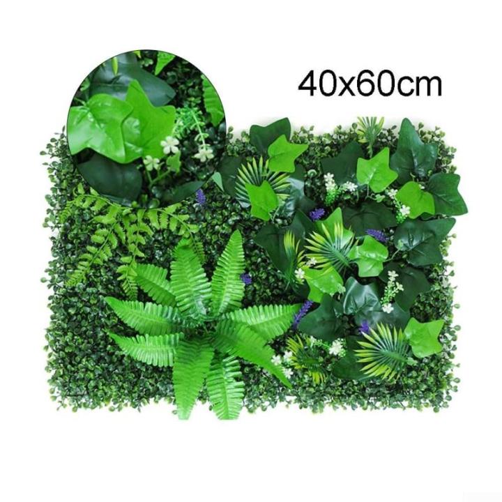 Decoratieve kunstmatige hekken 40 x 60 cm Kunstmatige Plant Gras Nep Plant Wandpanelen Kunstbloemen Hek Groene Bladeren Muur Hekken Outdoor Gesimuleerde Plant Wandpanelen Huis Tuin