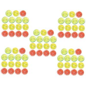 75 STK Nachahmung Einer Zitronenscheibe Früchte Flatback-cabochons Gefälschte Zitronenscheiben Simulation Von Fruchtscheiben Orange Bezaubert Bilder Gefälschte Grapefruit PVC