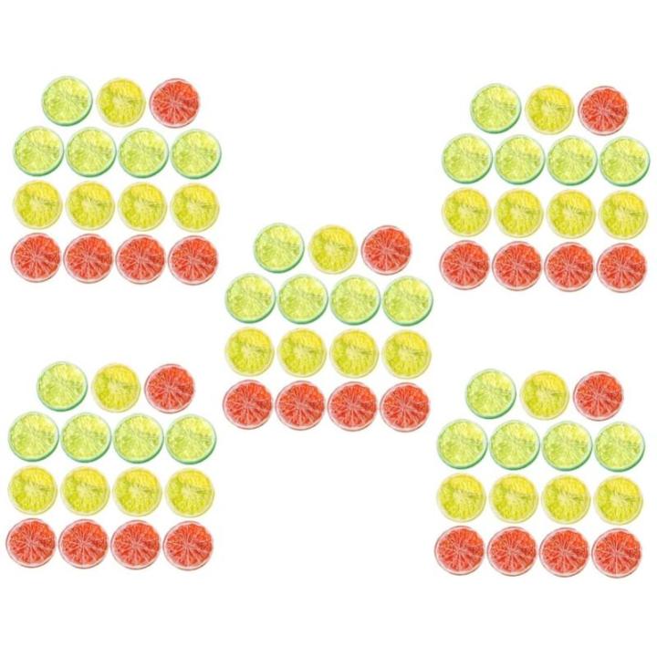 75 STK Nachahmung Einer Zitronenscheibe Früchte Flatback-cabochons Gefälschte Zitronenscheiben Simulation Von Fruchtscheiben Orange Bezaubert Bilder Gefälschte Grapefruit PVC