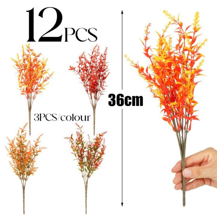12 stuks kunstherfstbloemen herfstbladeren kunstherfstbloemen voor binnen en buiten boeket herfstdecoratie voor herfstoogst Thanksgiving Halloween