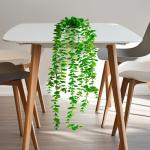 Kunstmatige eucalyptus (60 cm) in witte keramische pot: kunstmatige hangplanten | kunstmatige planten als echt | hangende | kunstplant hangend in pot | kunstplant kunstplant