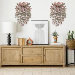 als echt, hangende , 43 cm, decoratieve planten in pot, hangende eucalyptus, plastic planten met hartblad voor slaapkamer, woonkamer, kantoor, deco #2