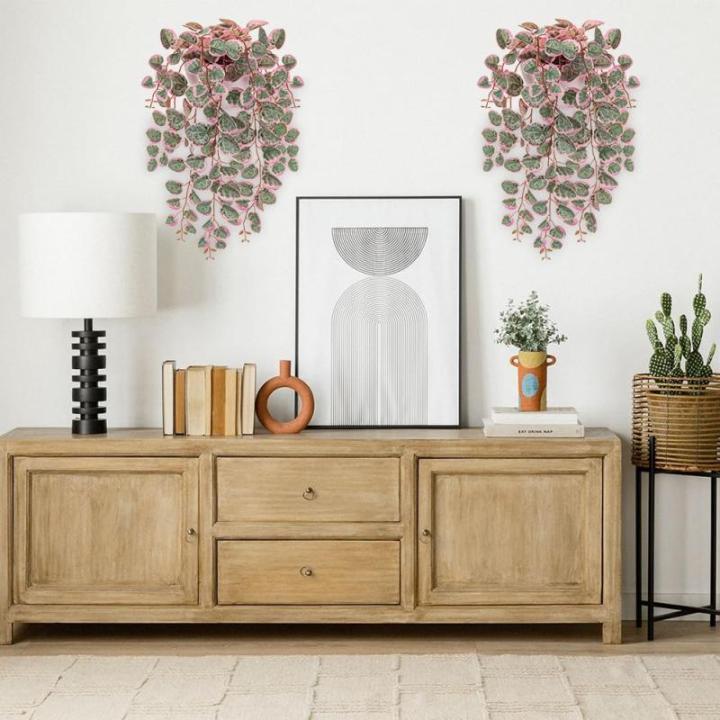 als echt, hangende , 43 cm, decoratieve planten in pot, hangende eucalyptus, plastic planten met hartblad voor slaapkamer, woonkamer, kantoor, deco #2