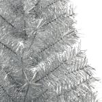 Kunst Weihnachtsbaum,künstlicher Weihnachtsbaum klein,Künstlicher Halb-Weihnachtsbaum mit Ständer Silbern 180 cm PVCGeeignet für Patio, Schlafzimmer, Wohnzimmer, Weihnachten